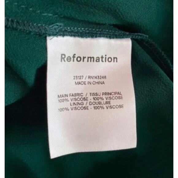 $348 Reformation Anthropologie Petites Winslow Dress Emerald Small NWT - Picture 7 of 8
